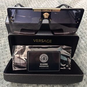 Versace Gold and Black Sunglasses